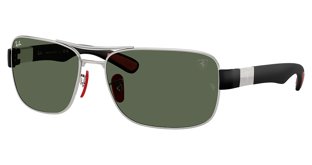 Ray-Ban RB3763M sunglasses in Silver/Dark Green