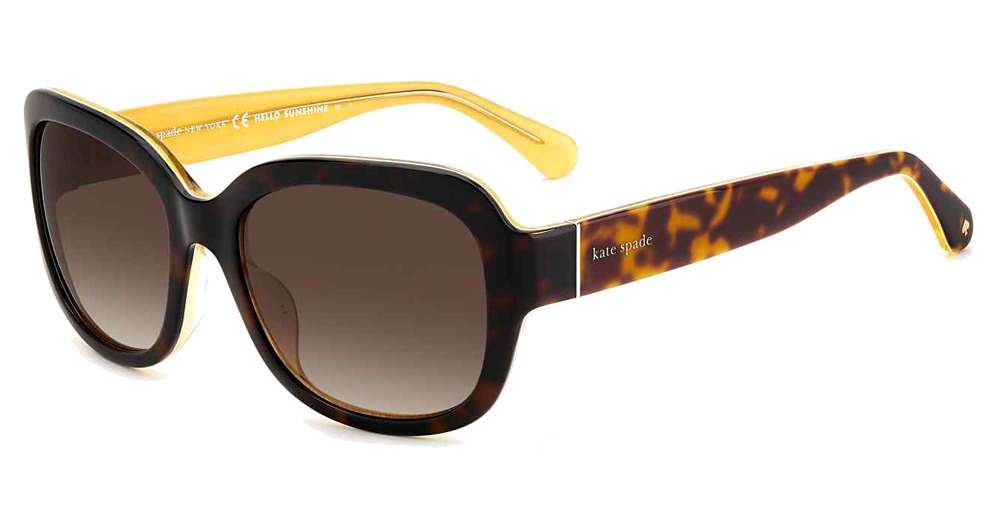 Kate Spade LAYNE/S rectangle sunglasses in Hvnylw/Brown Shaded