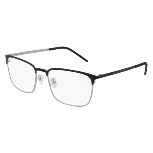 Saint Laurent SL 378/F SLIM rectangle eyeglasses in Black Black Transparent