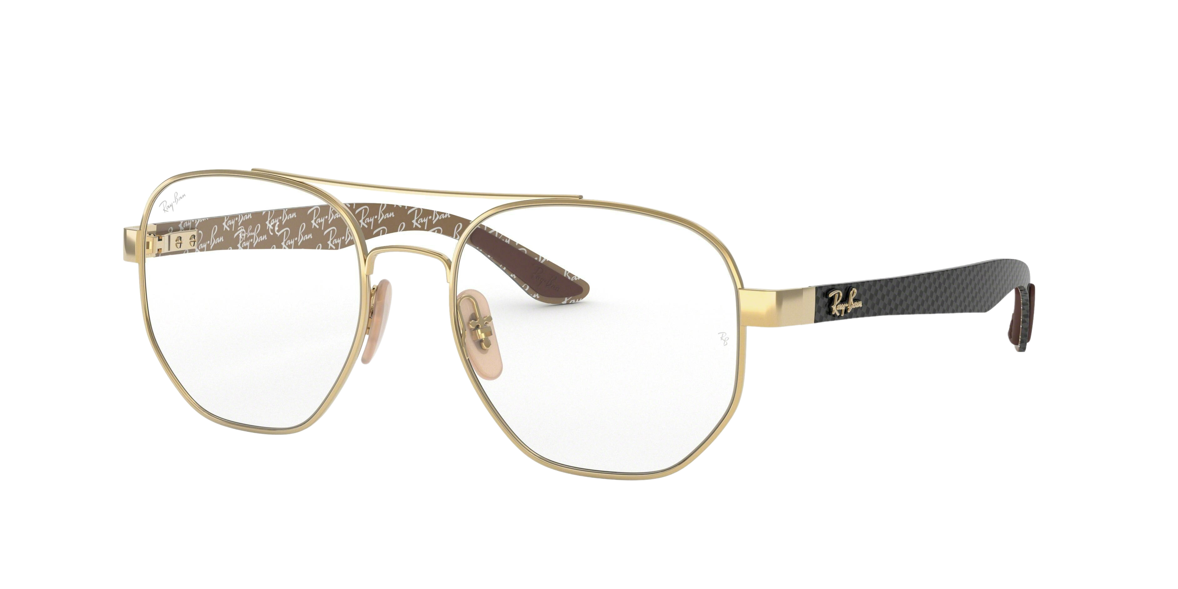 Ray-Ban RX8418 square eyeglasses in Gold