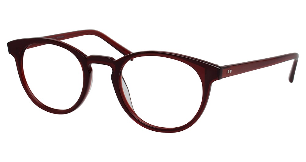 Modo 6603 round eyeglasses in Red Brown