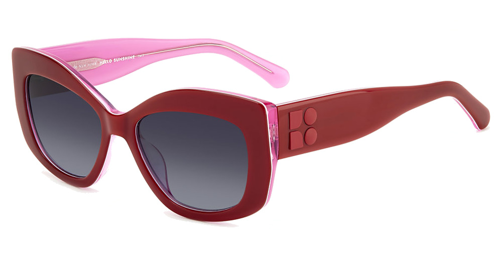 Kate Spade FRIDA/G/S rectangle sunglasses in Red/Dark Grey Shaded