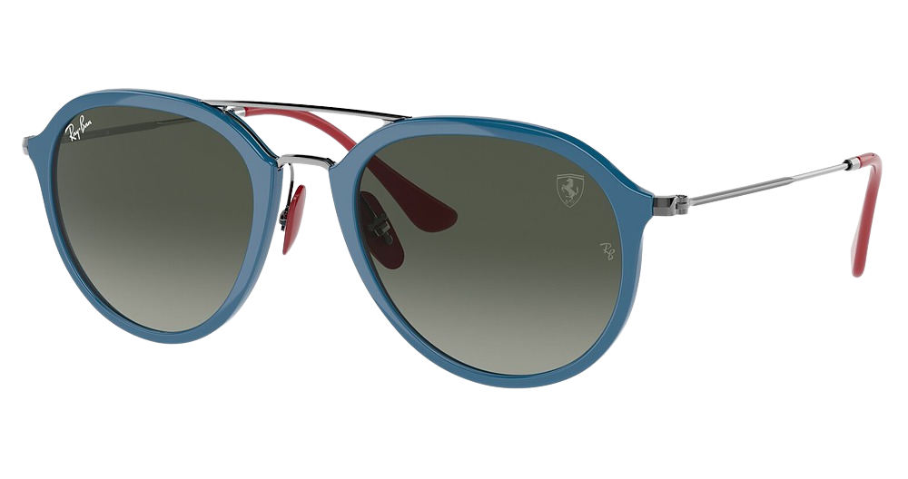 Ray-Ban RB4369M round sunglasses in Vallarta Blue/Grey Gradient