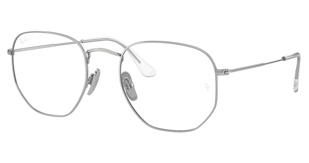 Ray-Ban RX8148V HEXAGONAL round eyeglasses in Silver