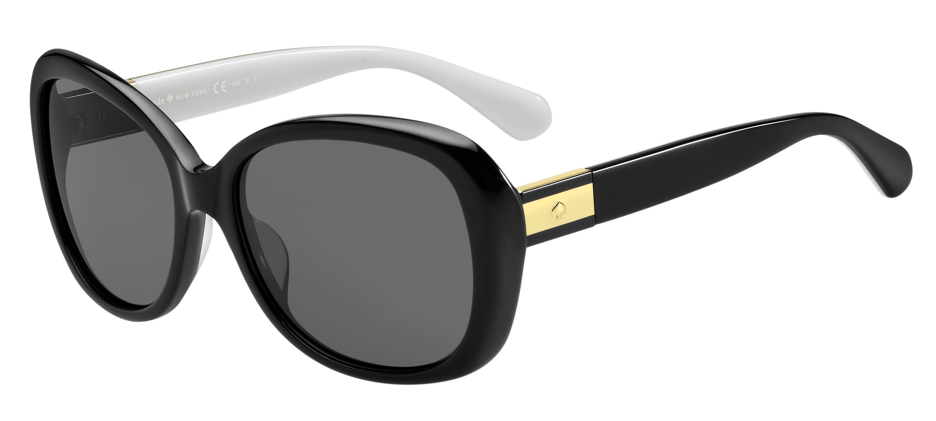 Kate Spade Judyann/P/S rectangle sunglasses in Black Ivory (M9 Grey Pz)