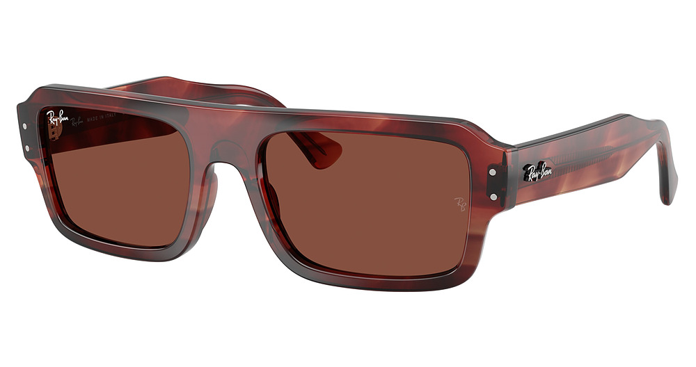 Ray-Ban RB4454 FLACKO rectangle sunglasses in Havana Red/Red