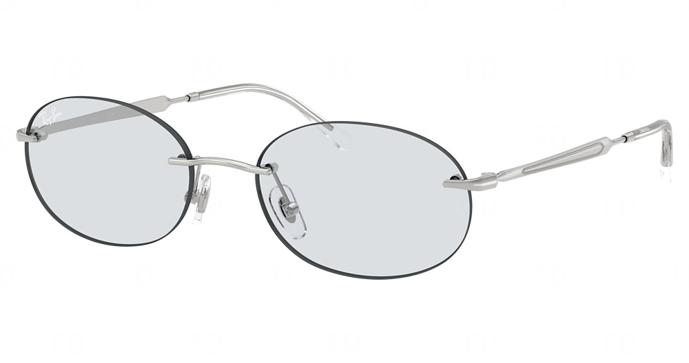 Ray-Ban RB3767 round sunglasses in Silver/Photo Sapphire Dark