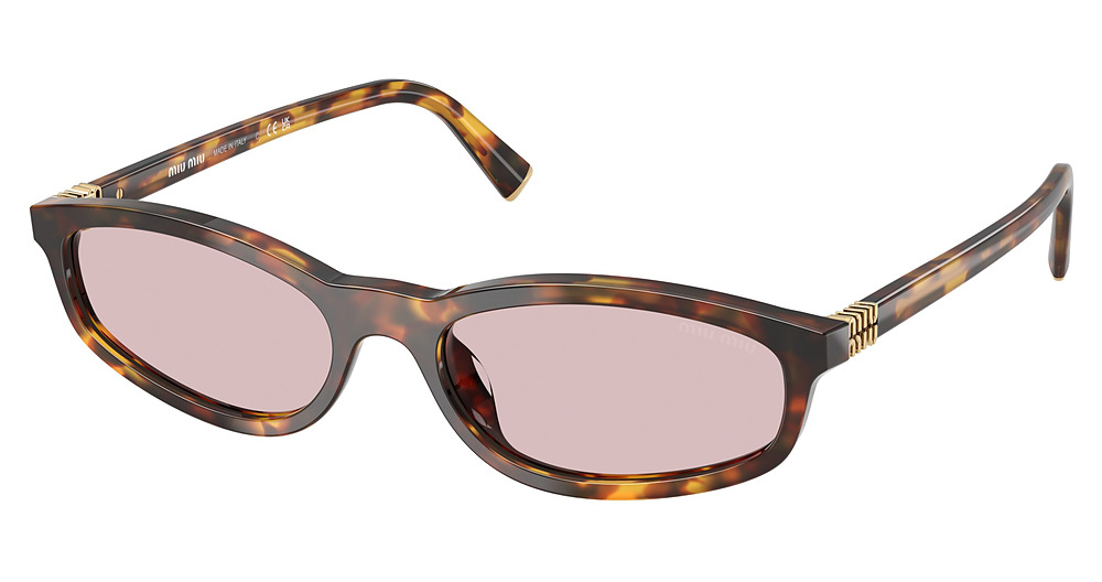 Miu Miu MU A06SF round sunglasses in Honey Havana/Pink