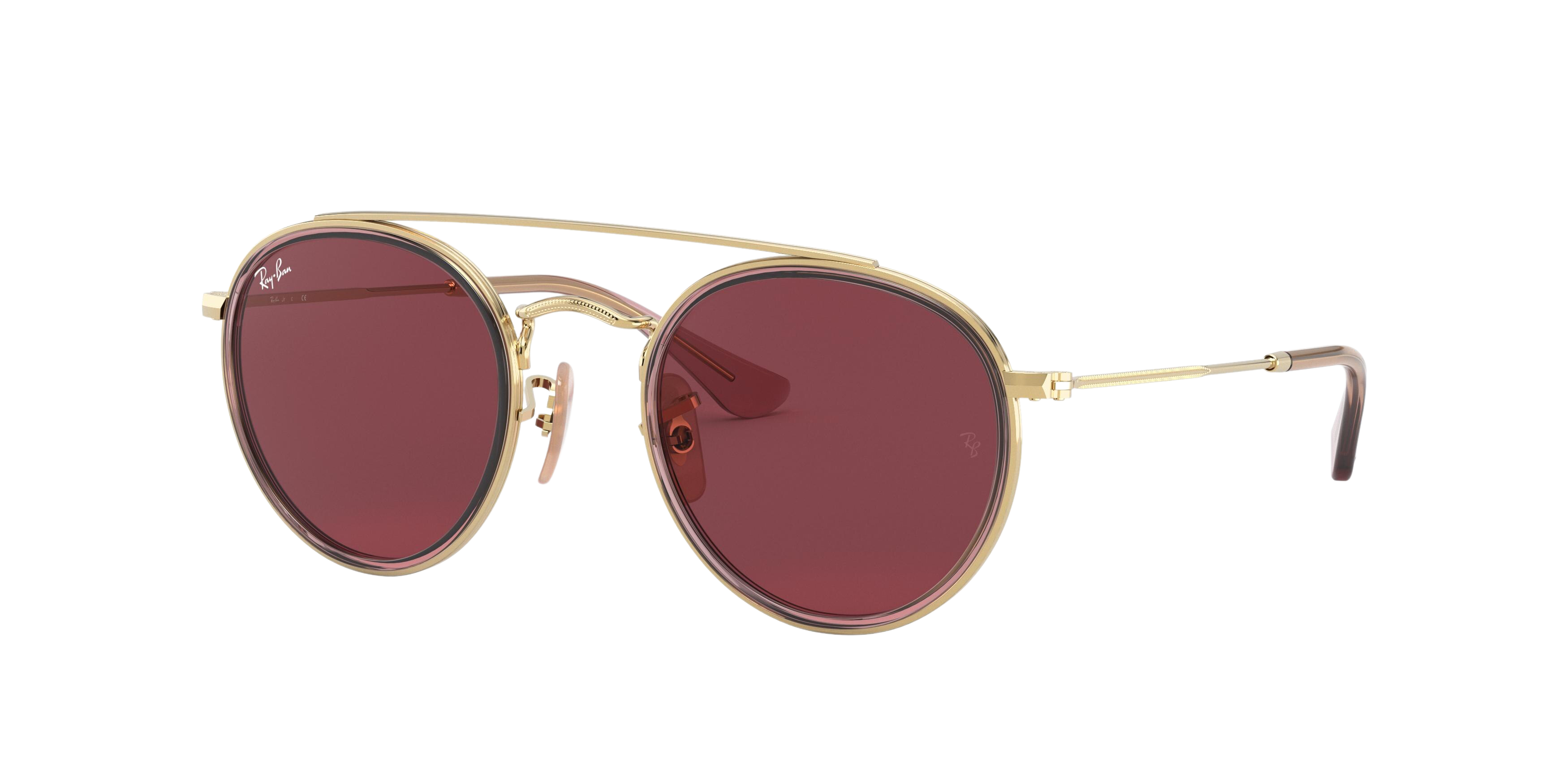 Ray-Ban RJ9647S aviator sunglasses in Gold/Pink