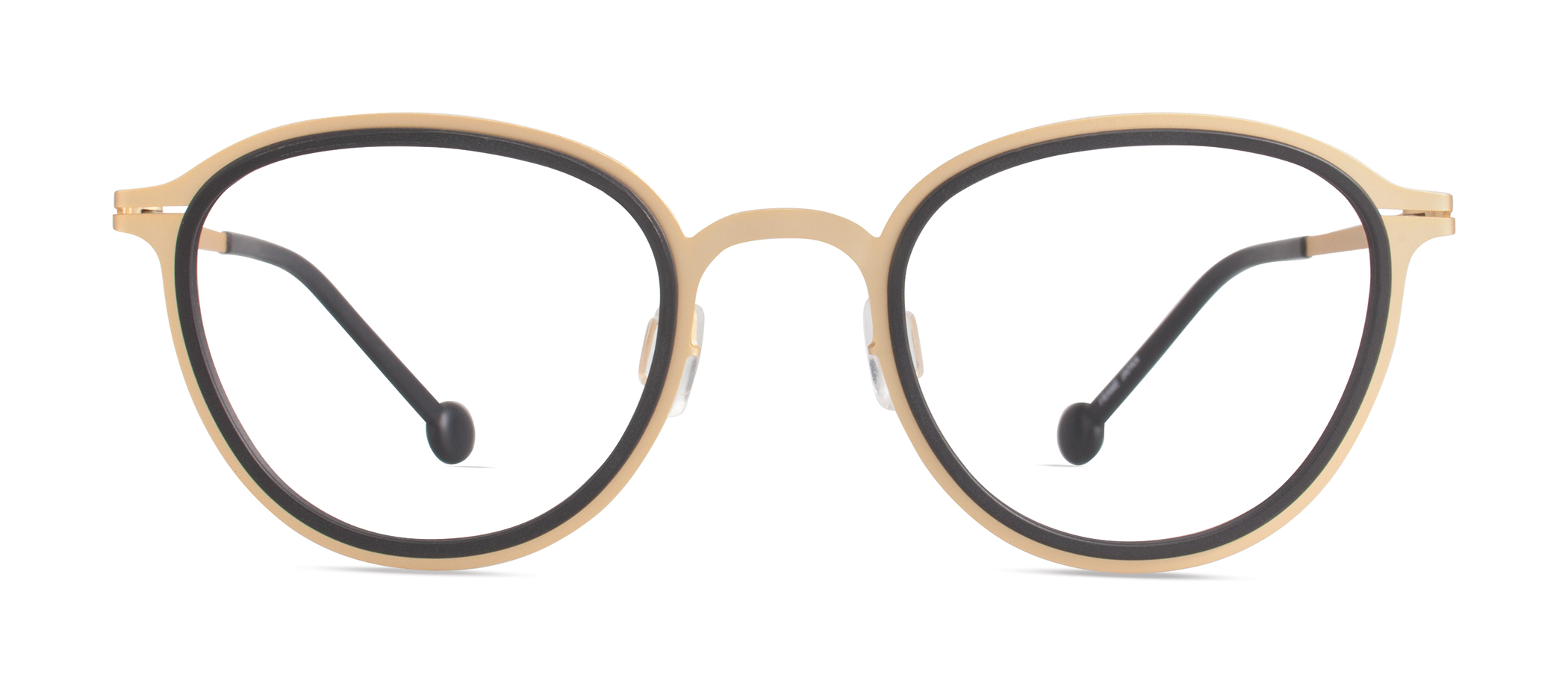 Modo ISOLA round eyeglasses in Black/Gold