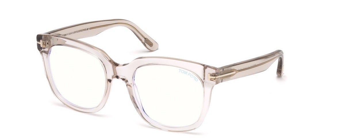 Shiny Transparent Light Pink/ Blue Block Lenses
