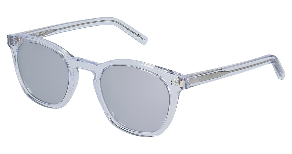 Saint Laurent SL 28 round sunglasses in Crystal Crystal Silver/Nylon