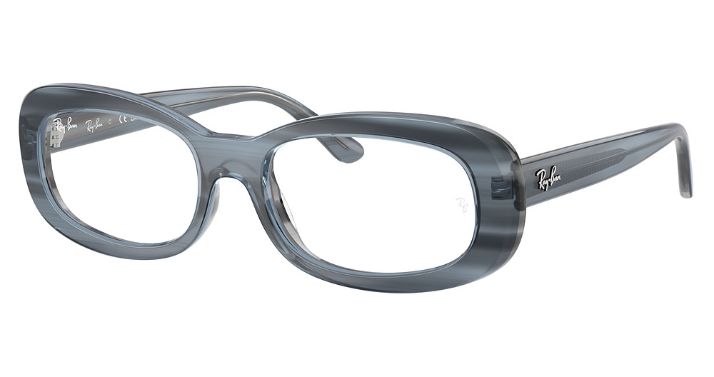 Ray-Ban RX2221V round eyeglasses in Striped Blue