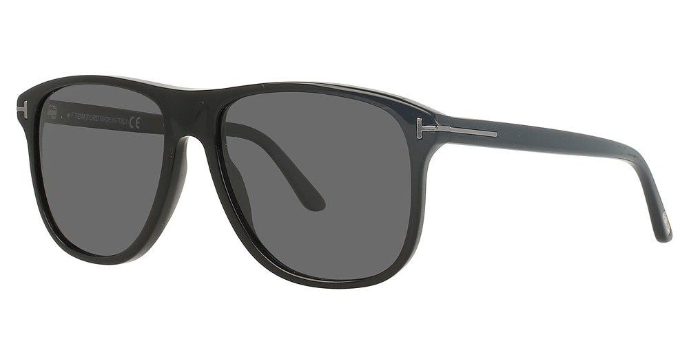 Tom Ford FT0905-N square sunglasses in Shiny Black/Smoke Polarized