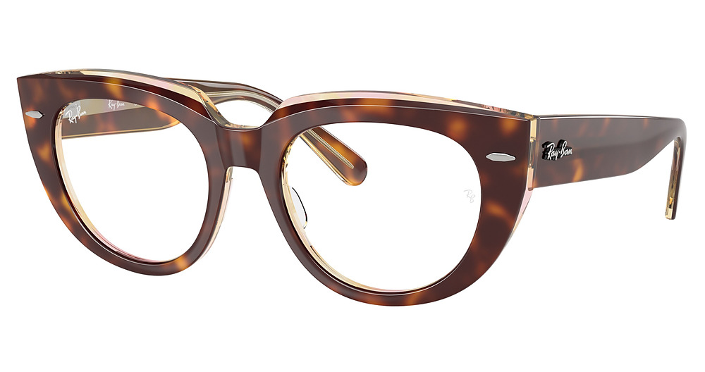Ray-Ban RX5586 DOREEN eyeglasses in Light Havana on Multicol