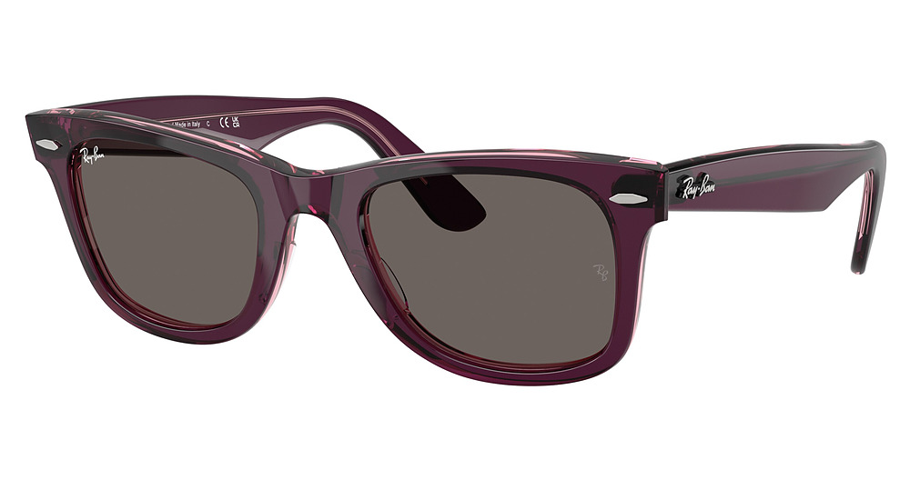 Ray-Ban RB2140F WAYFARER round sunglasses in Violet on Transparent Pi/Dark Grey