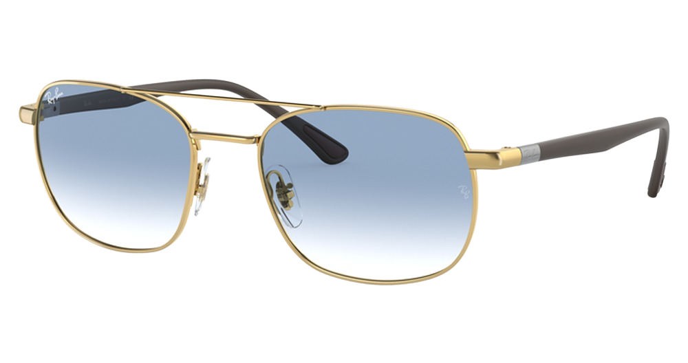 Ray-Ban RB3670 aviator sunglasses in Arista/Clear Gradient Blue