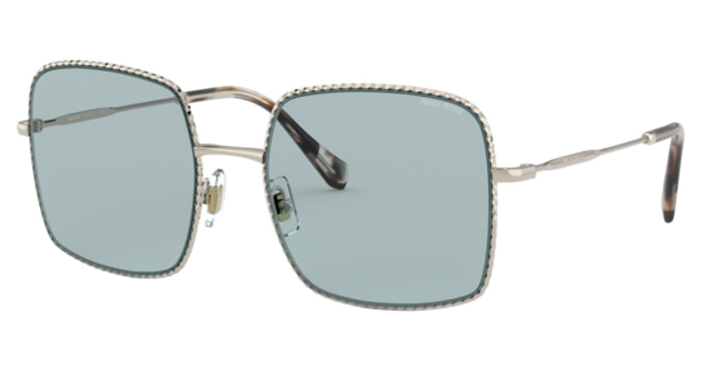 Miu Miu MU 61VS CORE COLLECTION square sunglasses in Pale Gold/Light Blue