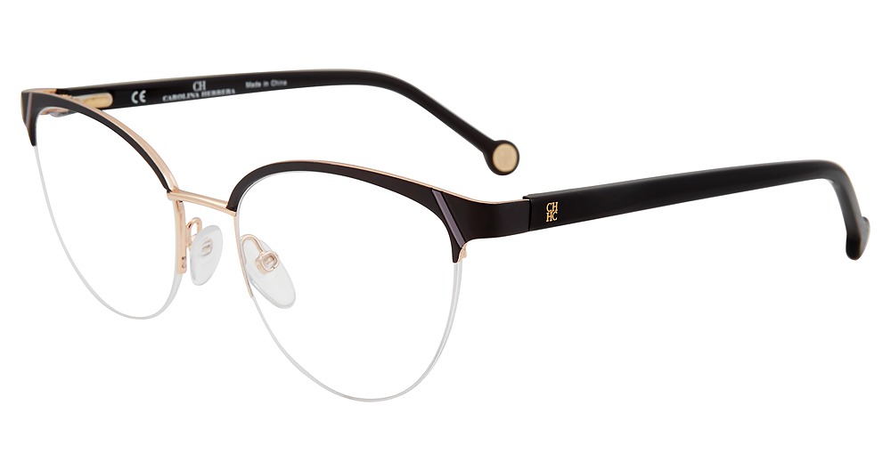 Carolina Herrera VHE126K cateye eyeglasses in Gold Black 32