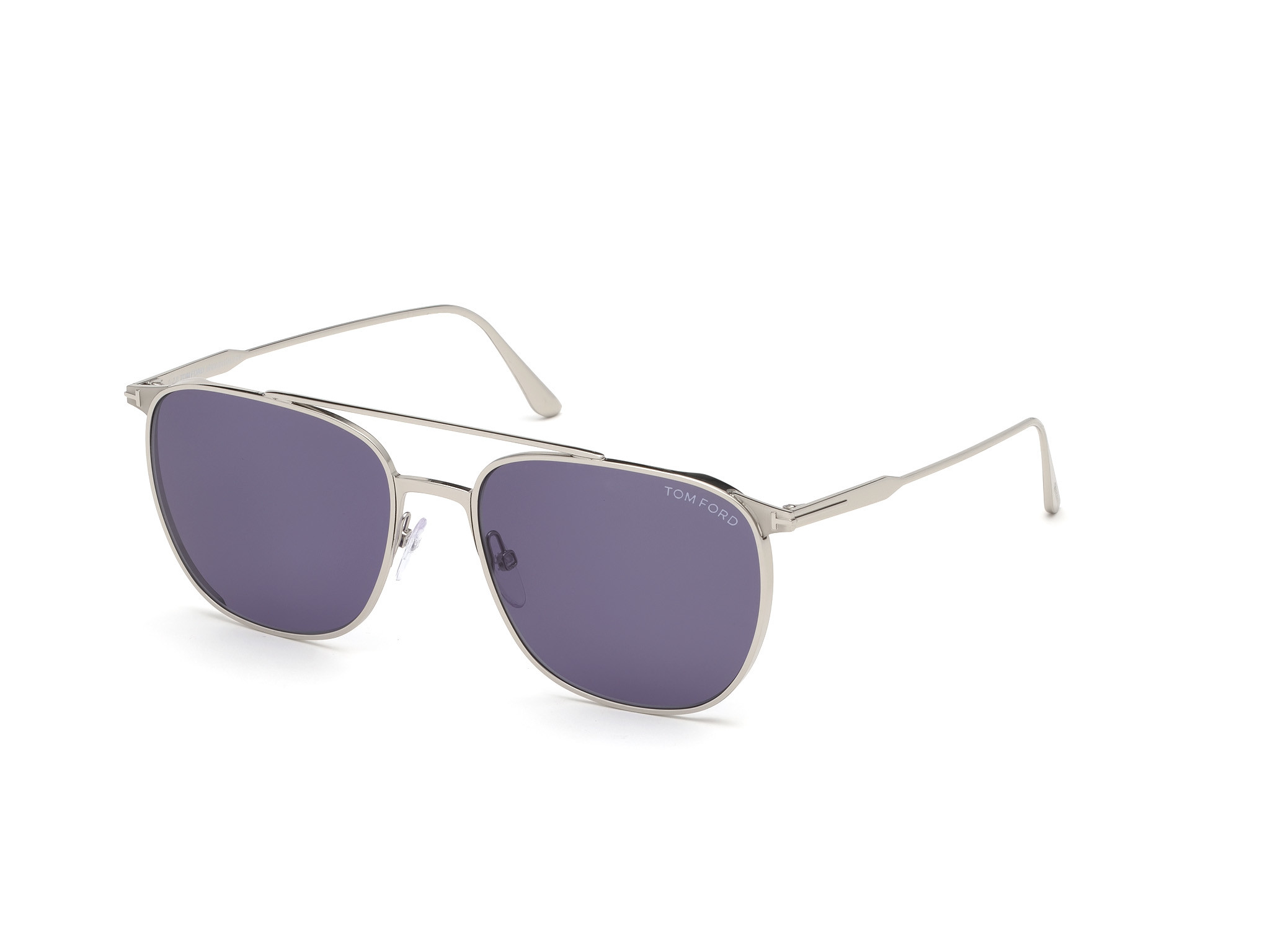 Tom Ford FT0692 Kip square sunglasses in Shiny Palladium/Blue Smoke Lenses