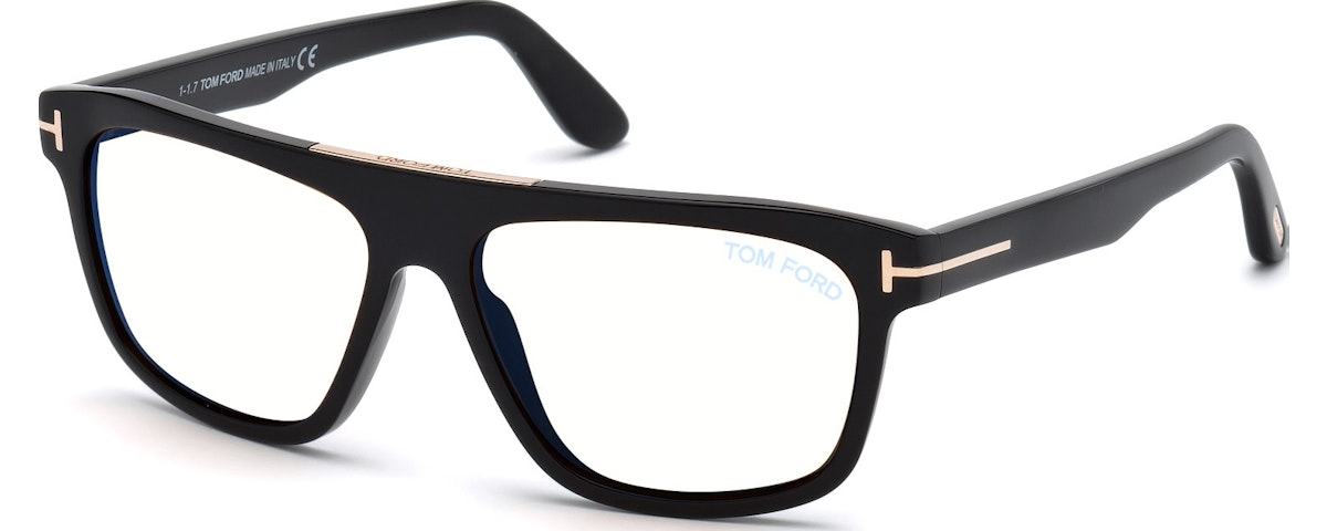 Shiny Black/ Blue Block Lenses