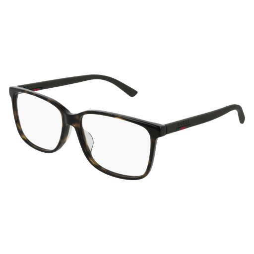 Gucci GG0426OA square eyeglasses in Havana Brown Transparent