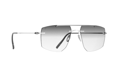 striking rhodium/gray gradient lens