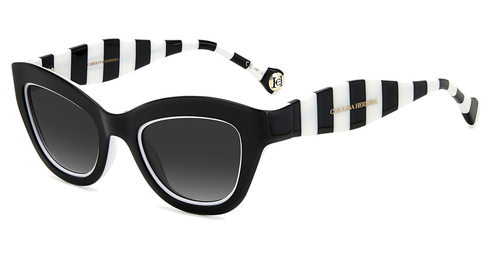 Carolina Herrera HER 0086/S rectangle sunglasses in Blackwhte/Dark Grey Shaded