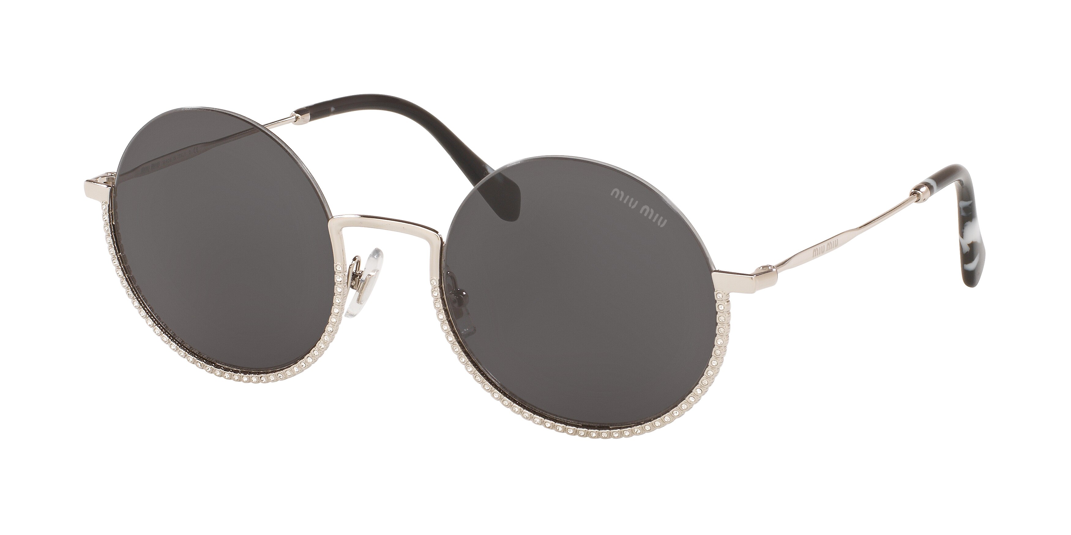 Miu Miu MU 69US round sunglasses in Silver