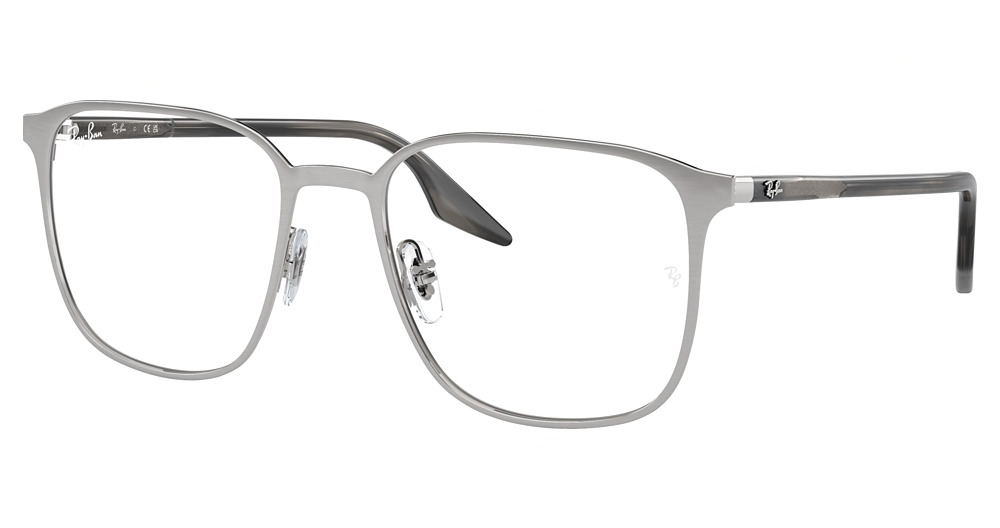 Ray-Ban RX6512 square eyeglasses in Brushed Silver