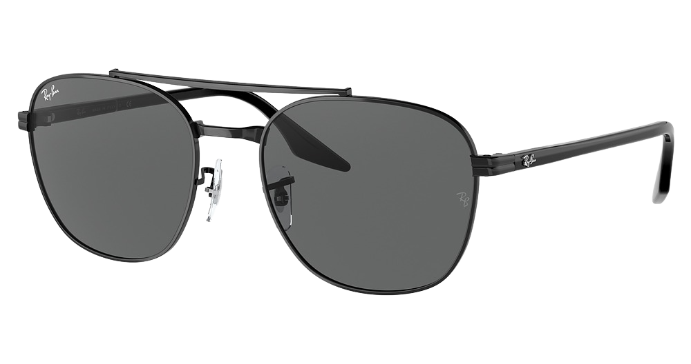 Ray-Ban RB3688 aviator sunglasses in Black/Dark Grey