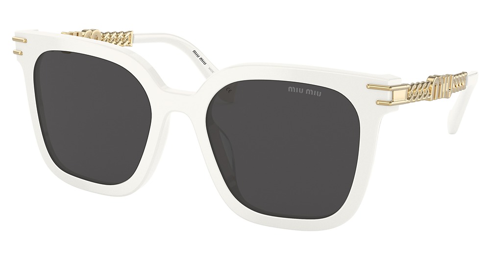 Miu Miu MU 13WS square sunglasses in White/Dark Grey