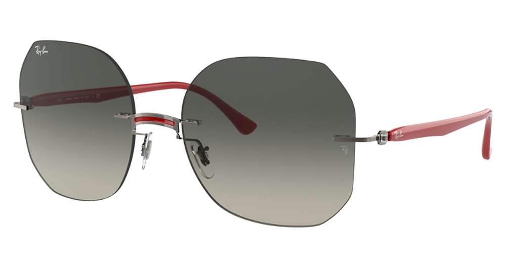 RED ON GUN METAL / GREY GRADIENT DARK GREY