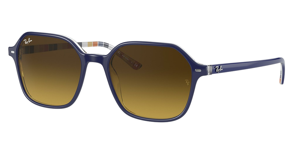 Ray-Ban RB2194 JOHN round sunglasses in Blue on Stripes Orange
