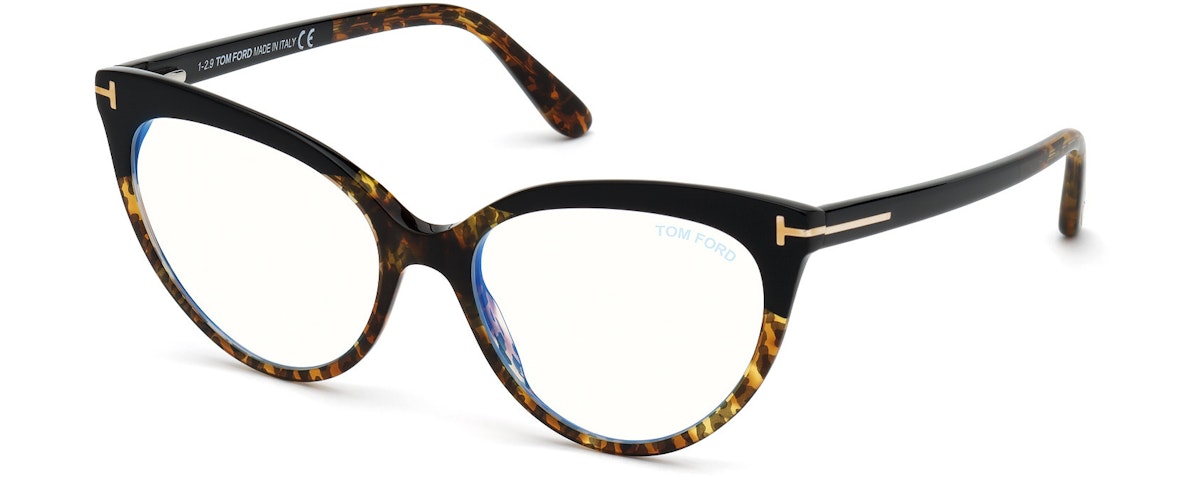 Shiny Black To Vintage Leopard/ Blue Block Lenses