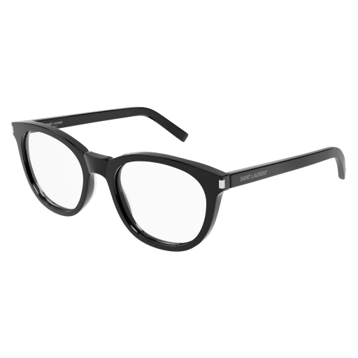 Saint Laurent SL 471 round eyeglasses in Black Black Transparent