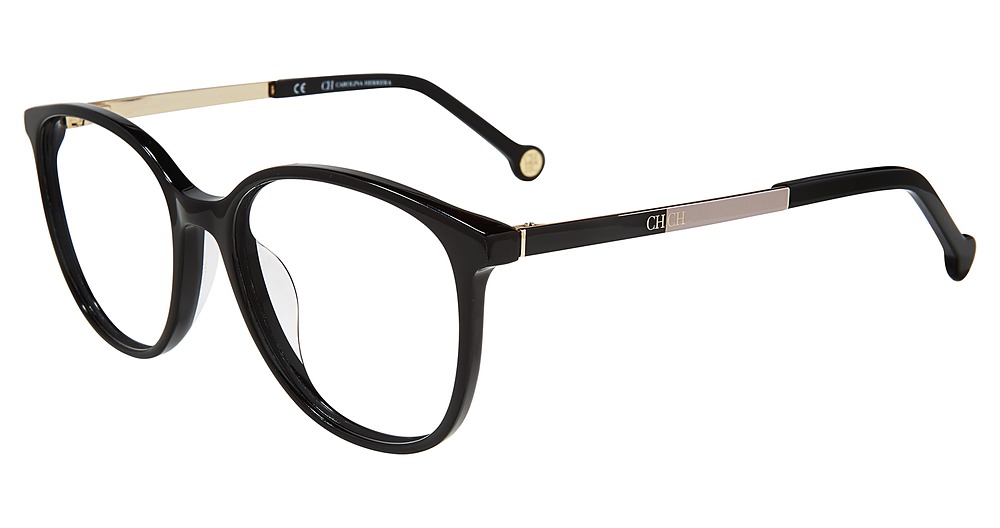 Carolina Herrera VHE819K round eyeglasses in Black 0700