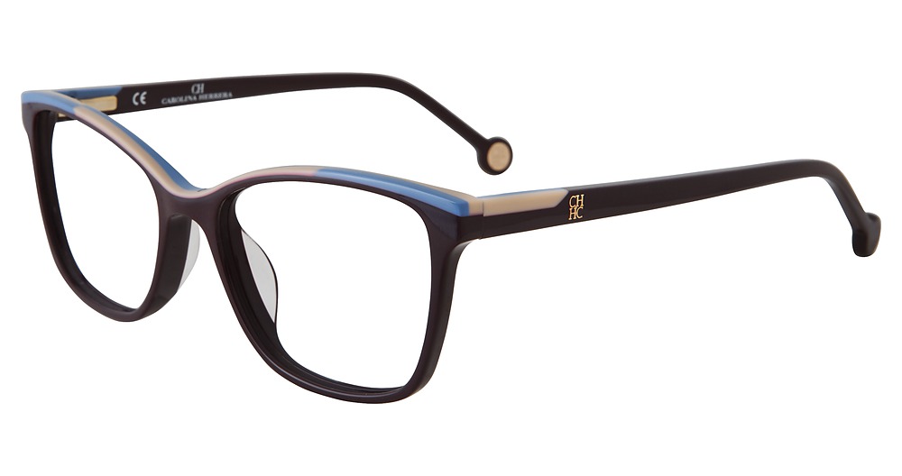 Carolina Herrera VHE820K square eyeglasses in Burgundy 09 Fd