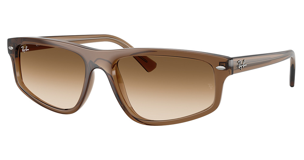Ray-Ban RB2225 rectangle sunglasses in Transparent Light Brown/Clear Gradient Brown