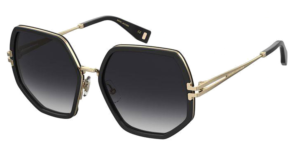 Marc Jacobs MJ 1089/S irregular sunglasses in Black Gold B/Dark Grey Shaded