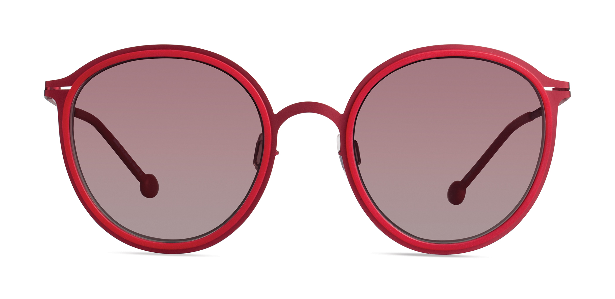 Modo STENDHAL round sunglasses in Dark Red/Red