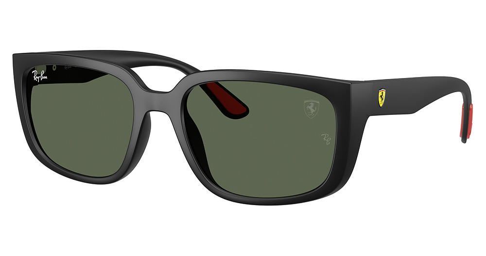 Ray-Ban RB4443M round sunglasses in Matte Black/Dark Green