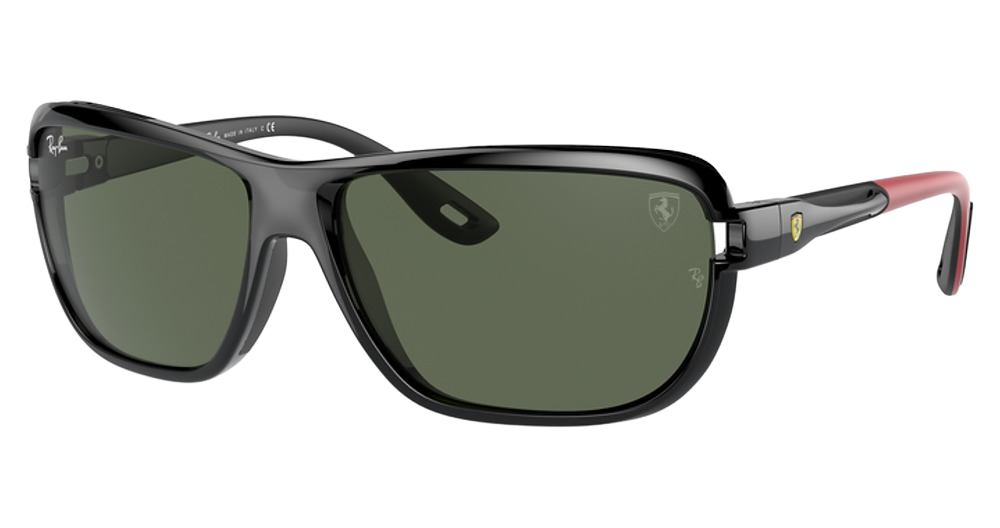 Ray-Ban RB4365M rectangle sunglasses in Black/Dark Green