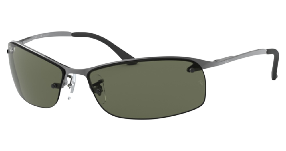 Ray-Ban RB3183 RB3183 rectangle sunglasses in Gunmetal/Green