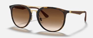 Ray-Ban RB4285 round sunglasses in Havana