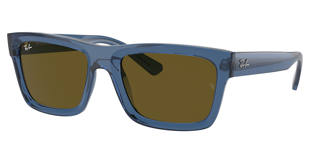 Ray-Ban RB4396F WARREN rectangle sunglasses in Transparent Dark Blue/Dark Brown