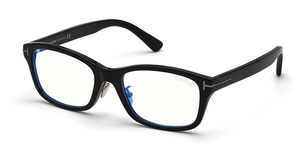 Tom Ford FT5724-D-B-N irregular eyeglasses in Shiny Black