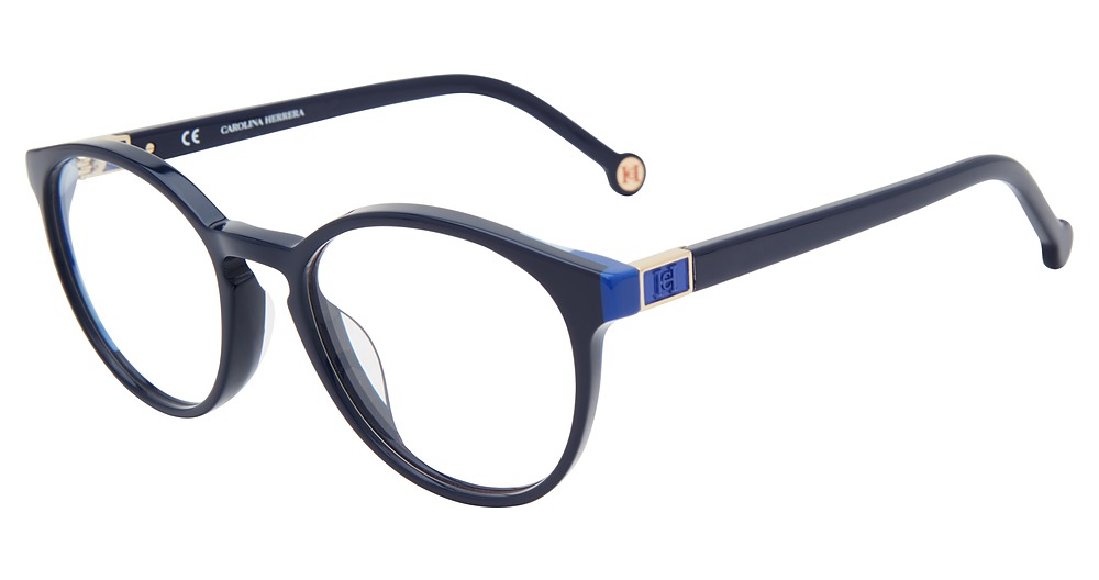 Carolina Herrera VHE875K round eyeglasses in Navy 0991