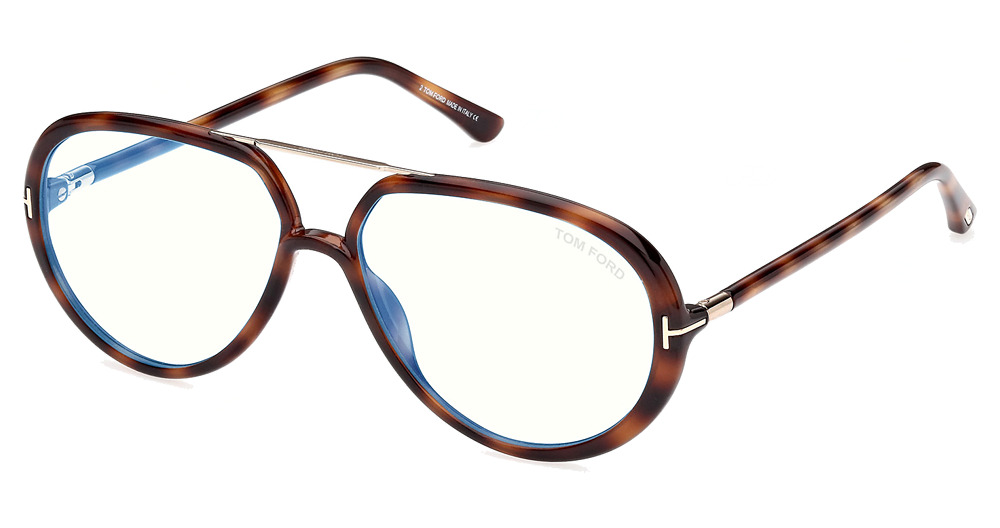 Tom Ford FT5838-B aviator eyeglasses in Blonde Havana