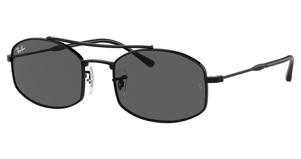 Ray-Ban RB3719 round sunglasses in Black/Dark Grey